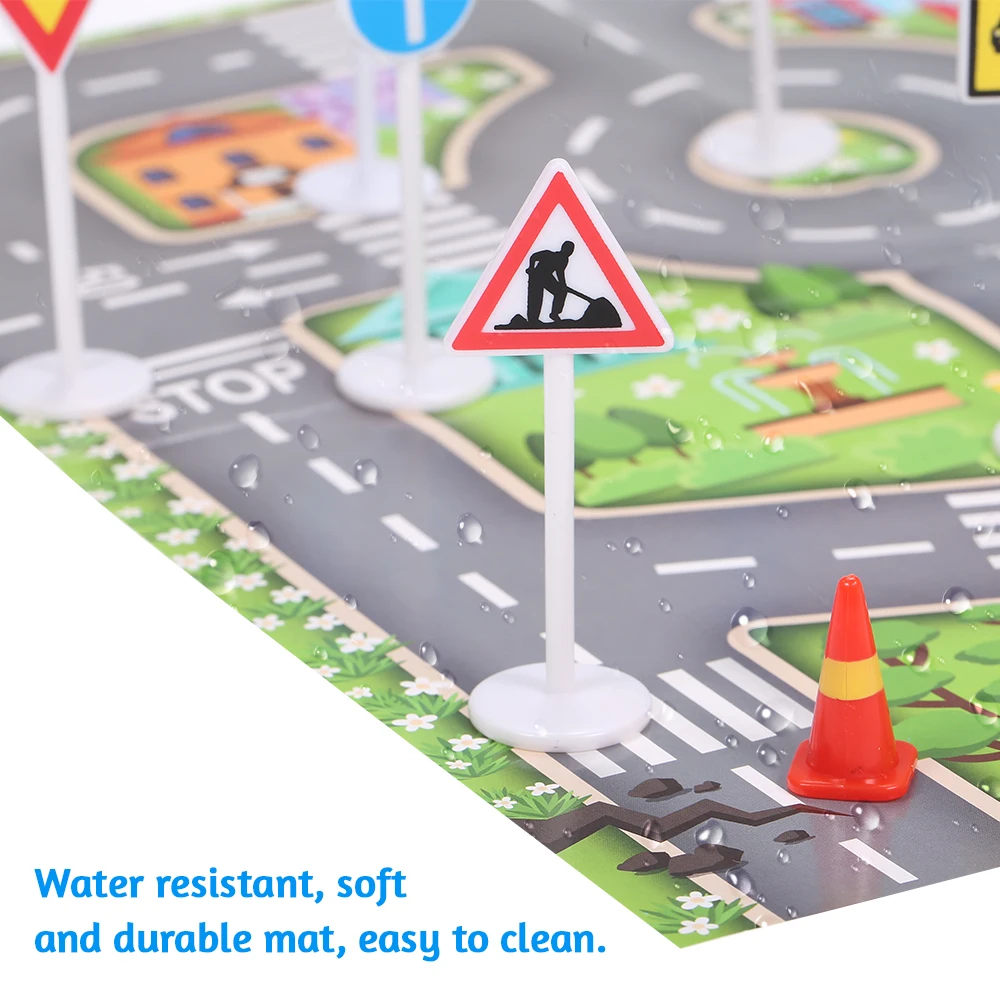 Baby Play Mat Traffic Signs Playset Plastics Toys for Children Kids Portable Gift Present | Игрушки и хобби