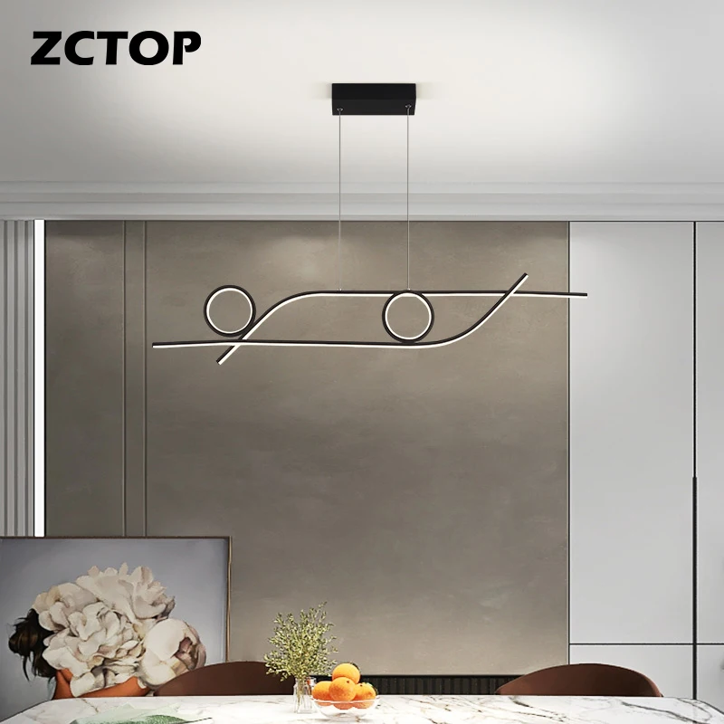 

Black Gold LED Pendant Light for Living Room Dining Room Home Indoor Hanging Lighting Fixtures Lustre Pendant Lamps AC 110V 220V