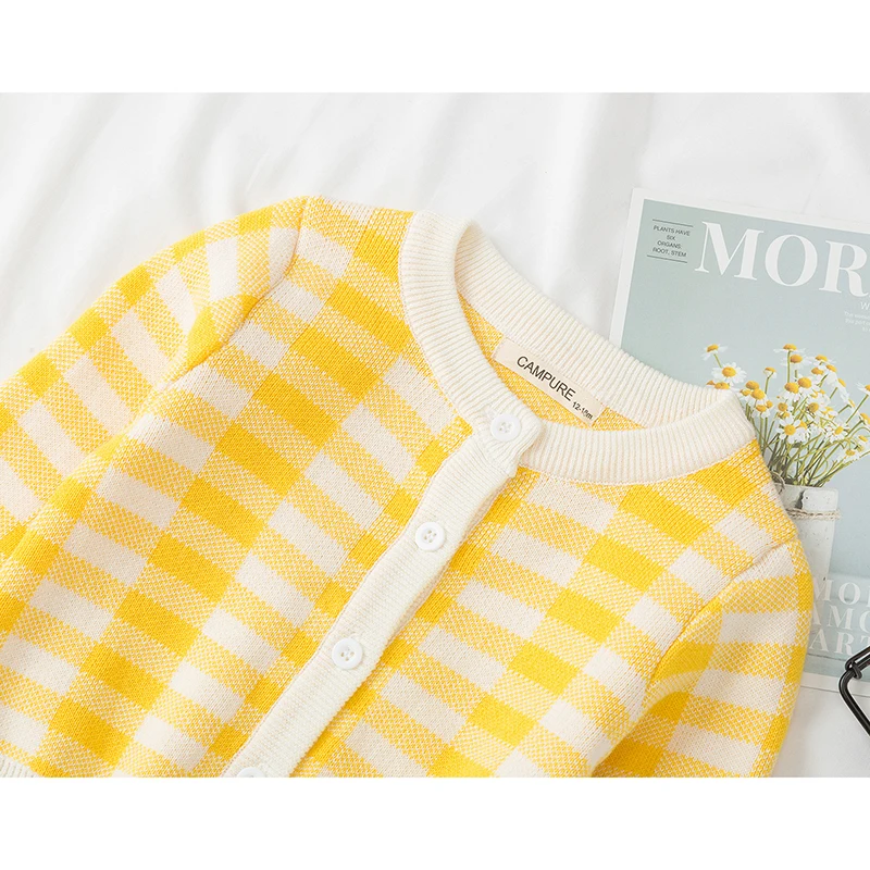 Новинка Осень-зима 2020 кардиган в клетку для маленьких мальчиков и девочек пальто