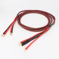 pair 99 998 pure copper loudspeaker cable hifi banana plug to pin plug speaker cable center audio speaker cable