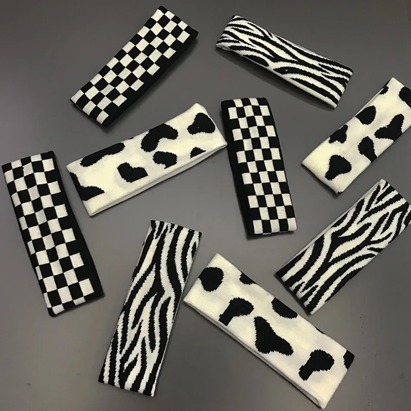 

Angelababy Same Elastic Men Women Sports Striped Headband Fashion Headband Knitted Hair Accessories Korean Braided Hair Band