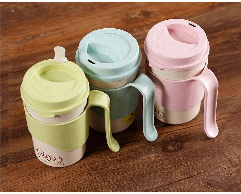 350 мл/450 мл креативные волокна рисовой шелухи пластиковые стаканы кофейные чашки