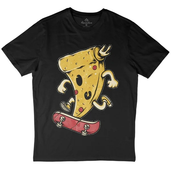 

Pizza T-Shirt Skate Skater Junk Food Skateboard Board Sk8 Skaterpark Shoes P472