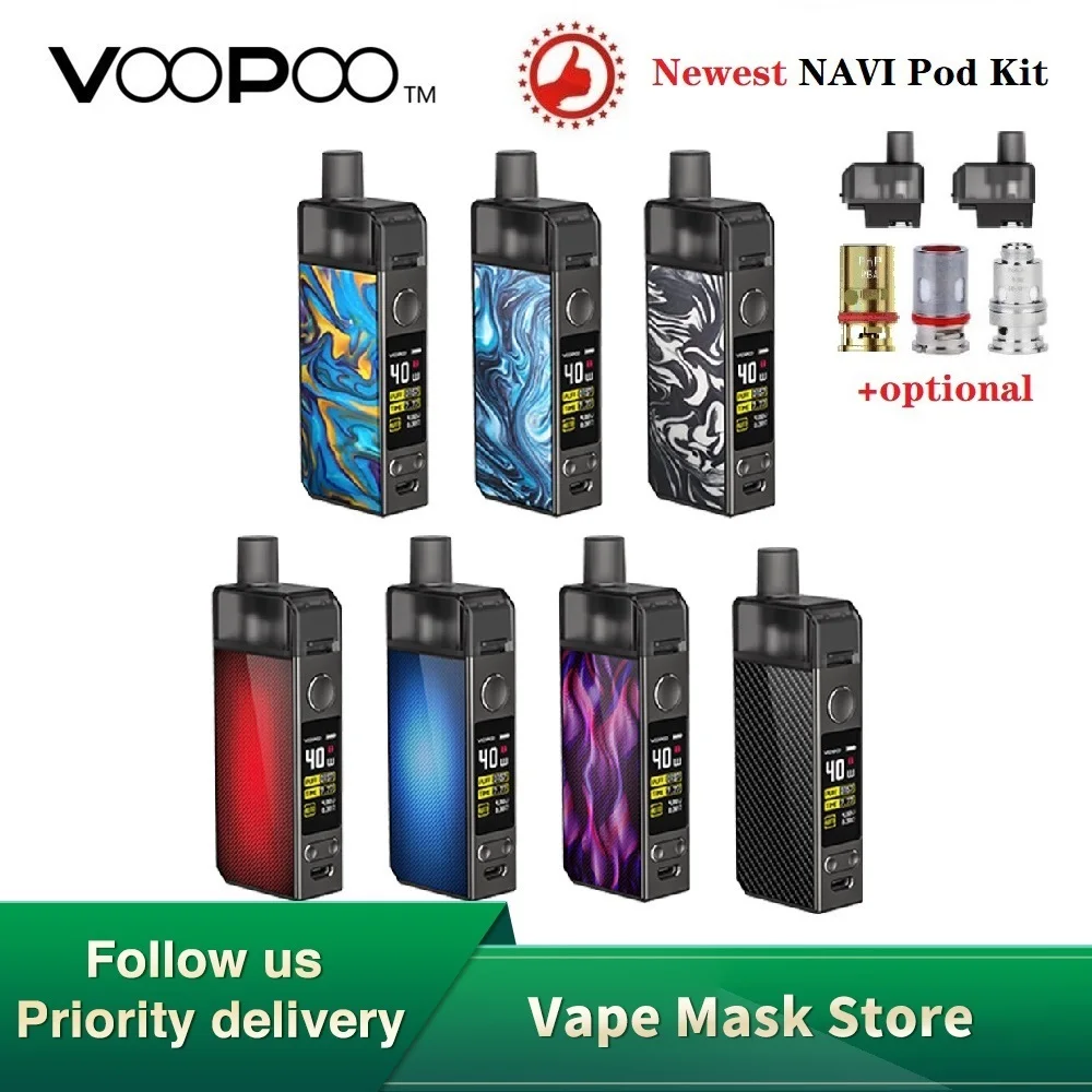 Оригинальный набор VOOPOO NAVI Pod 1500 мАч встроенный аккумулятор и 3 8 мл GENE.AI чип Ecig Vape Kit