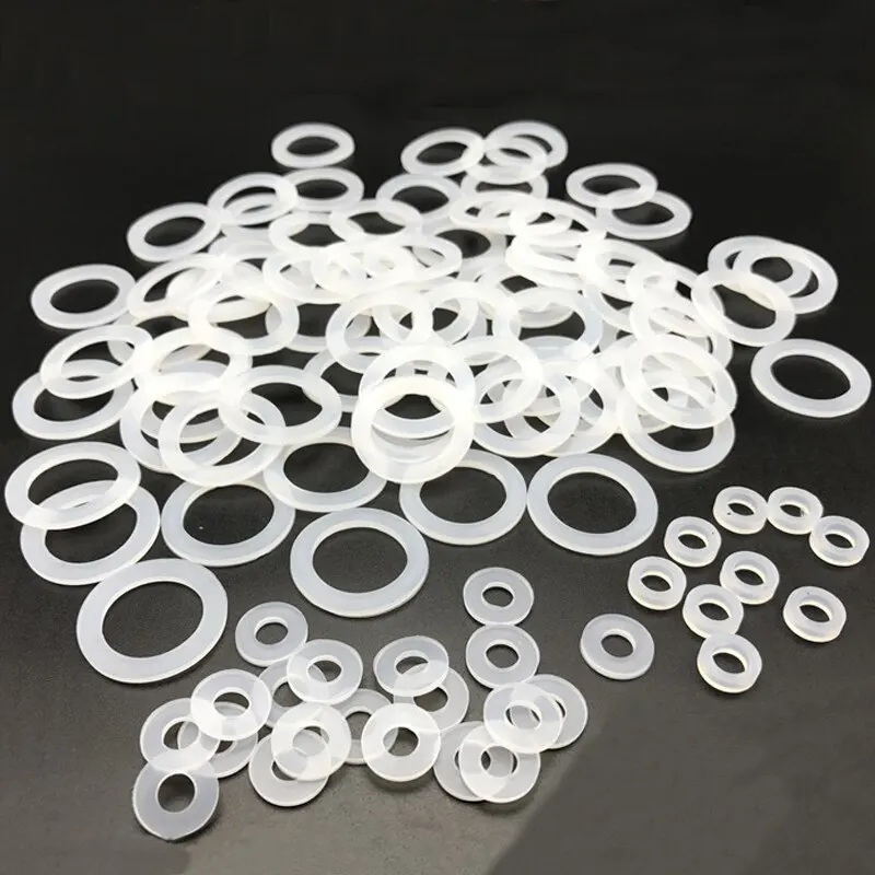 

20pcs 1/2" 3/4" 1" Silicon Rubber Flat Gasket O-Ring Seal VMQ Washer Ring Plumbing Faucet Washer Sealing Ring White Rubber Pad