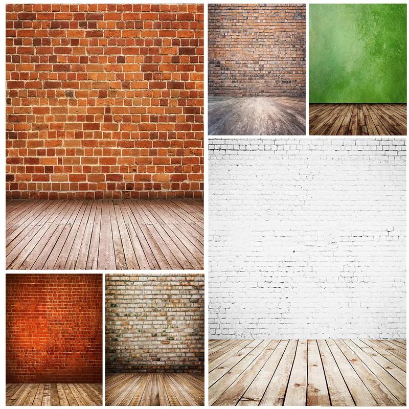 

SHENGYONGBAO Vinyl Custom Vintage Brick Wall Wooden Floor Photography Backdrops Photo Background Studio Prop 21712 YXZQ-06