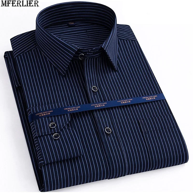 FAISIENS Осенняя мужская рубашка с длинным рукавом большого размера 9XL 10XL 12XL 14XL