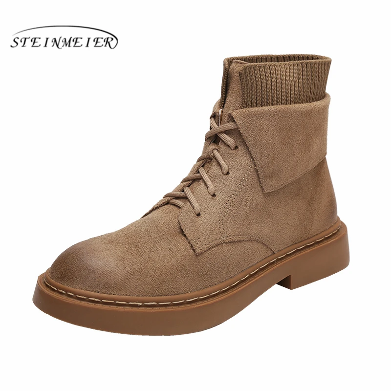 

Зимние ботинки женские замшевые кожаные ботильоны Удобная качественная мягкая обувь фирменный дизайн ручной работы 2020 с мехом