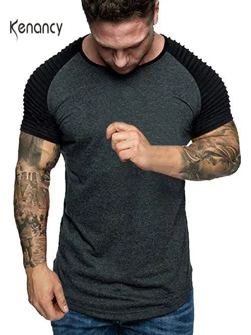 Мужские повседневные футболки Hemiks двухцветные Топы в стиле пэчворк Летние