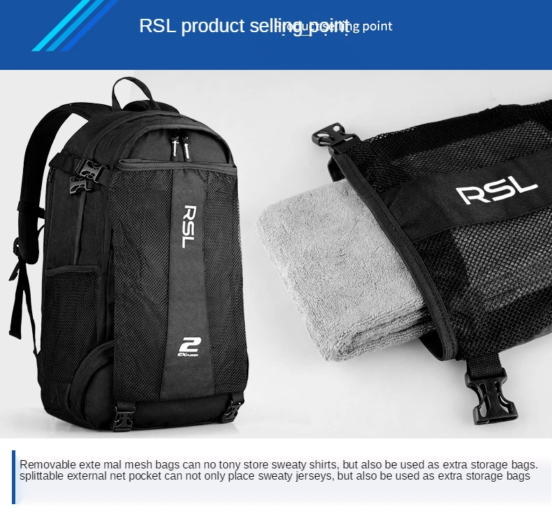 Original RSL Badminton Bag Sport Backpack for 1-3 Rackets Large Capacity Men's and Women's Independent Shoe RSL910 |