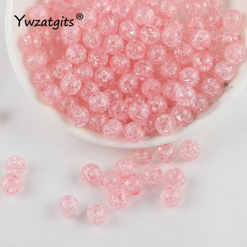 

Ywzatgits 100pcs/lot 6mm Glass Beads Colorful With Hole Beads For Handmade Necklace Jewerly Making YE1306