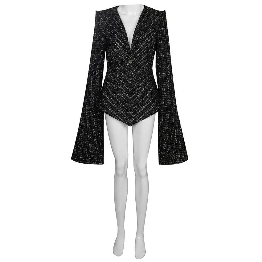 takerlama demon cruella cosplay coat v neck collar black uniform woman long flared sleeves tops halloween outfits adult costume free global shipping