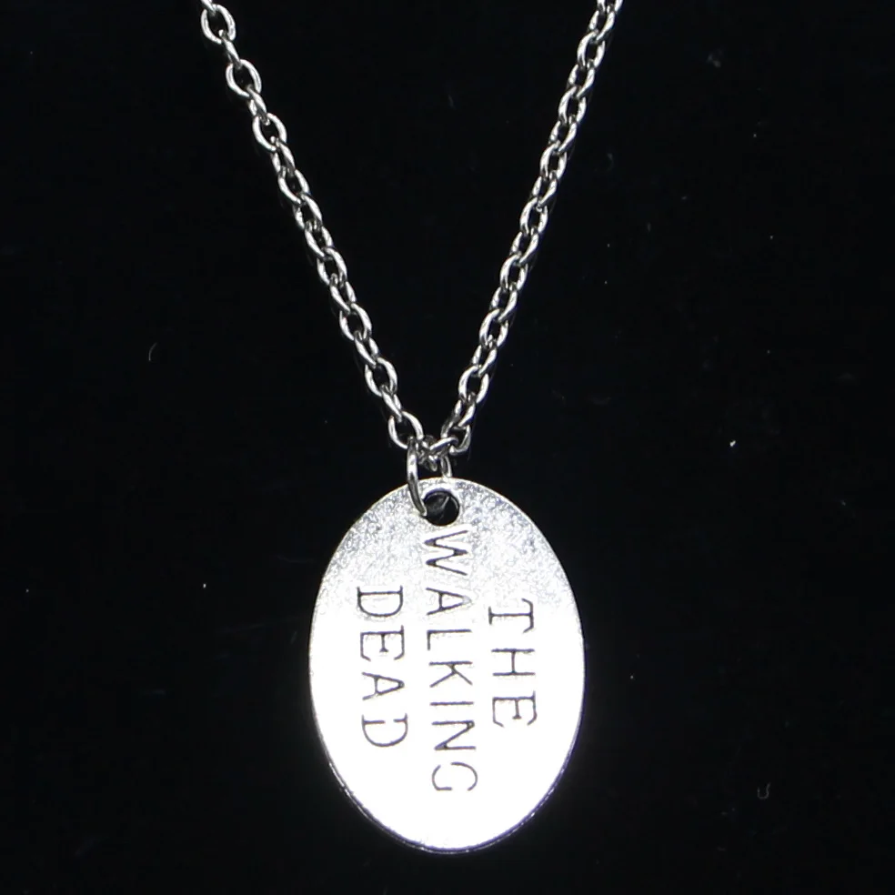 

New Fashion Necklace 17x23mm plates the walking dead Pendants Short Long Women Men Colar Gift Jewelry Choker