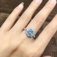 luxury 925 sterling silver pave princess cut diamond flower rings wedding engagement partyrings for women fine jewelry girl gift