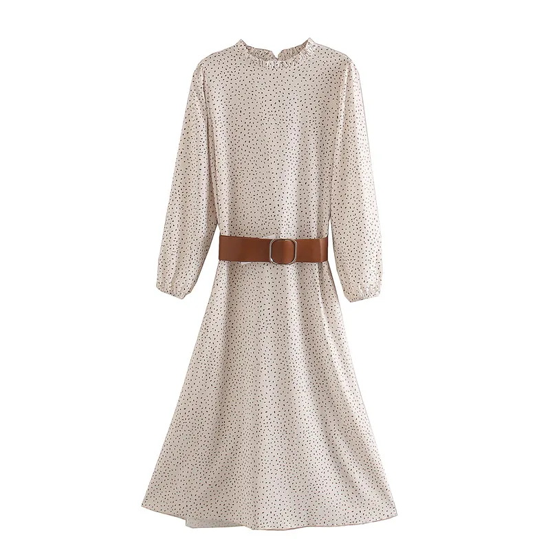 Женское шифоновое платье-миди ZA повседневное длинное платье кремового цвета в