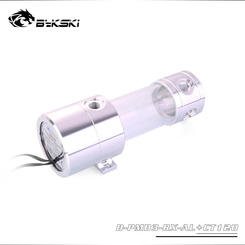 silver Bykski 15 Вт DDC комбинированный насос+ резервуар комбо максимальный расход лифт 4 метра 600L/ч цилиндр резервуар для воды Длина 120/170/230 мм - Цвет лезвия: silver