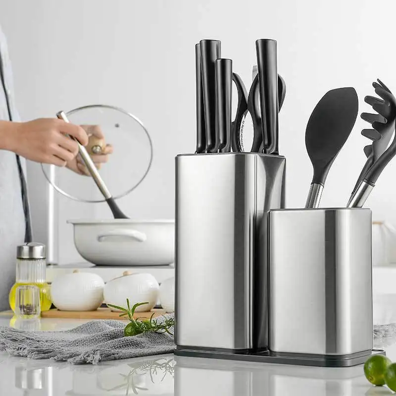 

Stainless Steel Knife Holder Storage Rack Kitchen Gadget