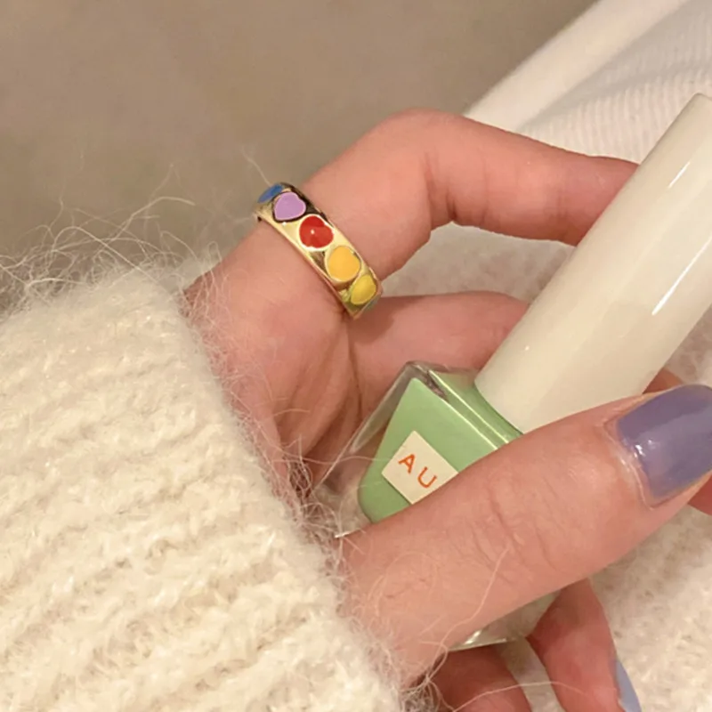 Кольцо женское в готическом стиле винтажное металлическое кольцо с эмалью форме