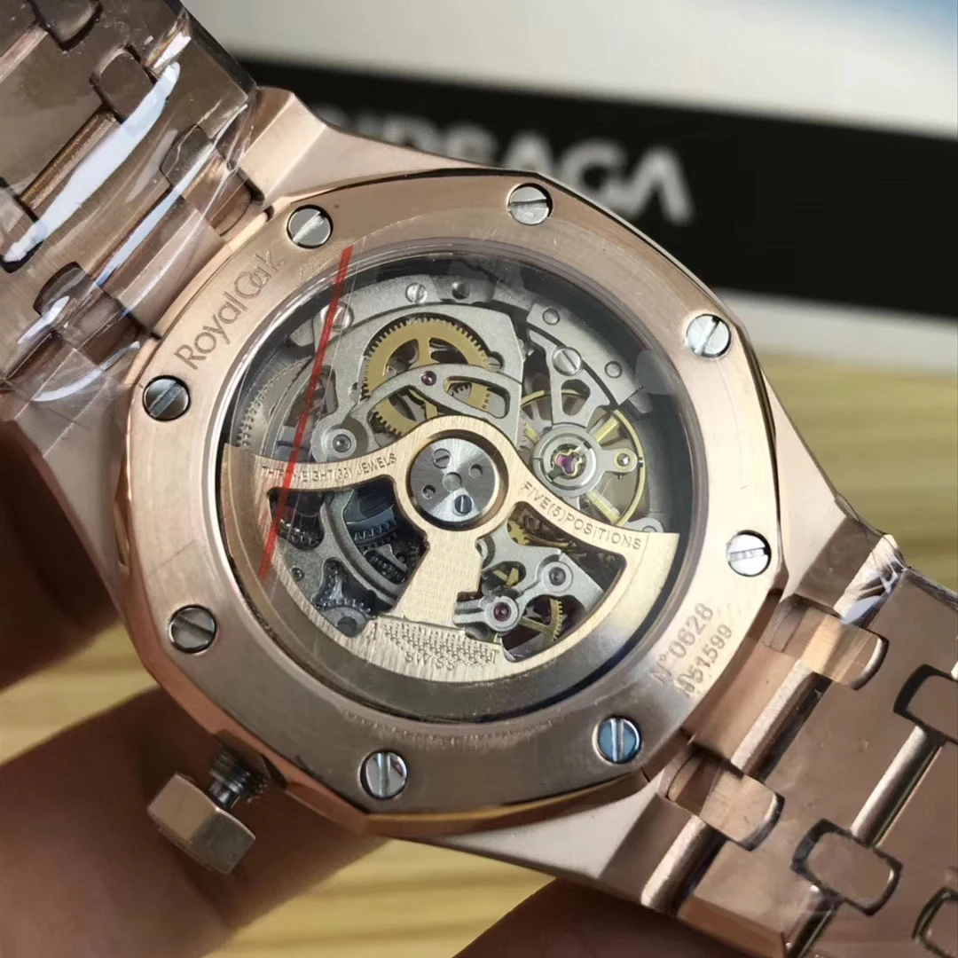 

Classic New Women Silver Rose Gold Automatic Mechanical Sapphire Stainless Steel Rainbow Diamond Watch Tourbillion Skeleton