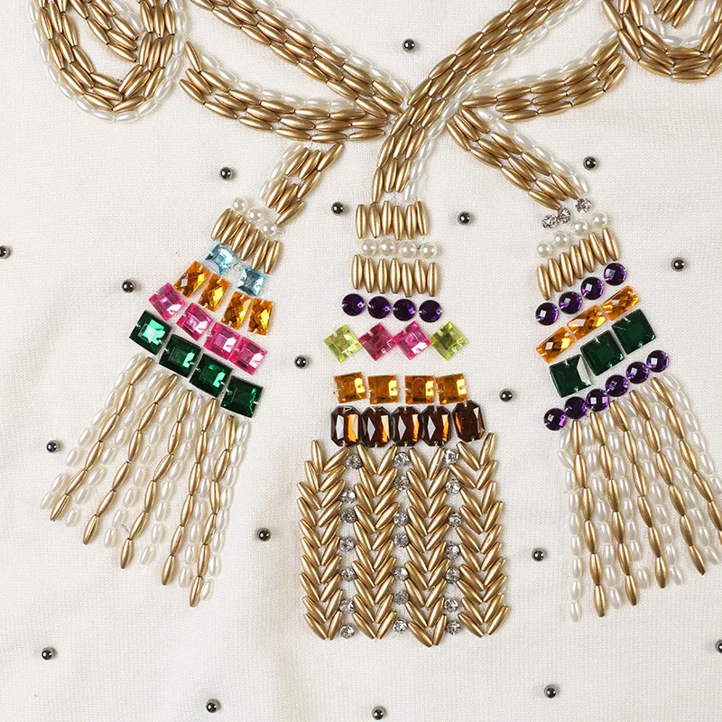 2021 Зимний Рождественский подиумный Женский пуловер свитера роскошный винтажный