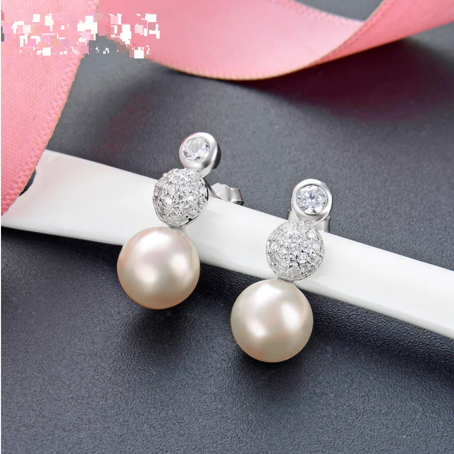 Pendientes plata de ley 925 mujer циркониевые серьги с жемчугом pendientes pequeños модные ювелирные