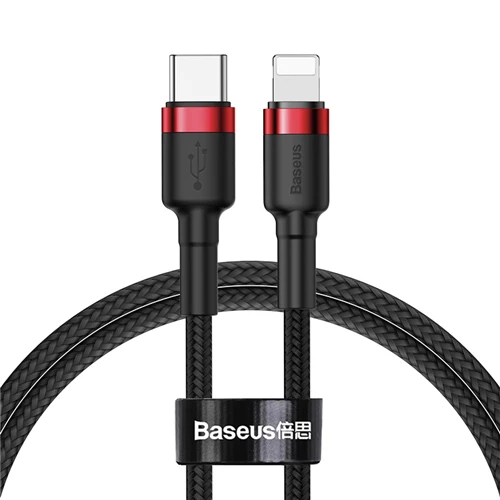 Черный Baseus 18 Вт Кабель для быстрой зарядки PD для iPhone usb type C для Lightning Apple зарядный кабель usb C для L для iPhone кабель для передачи данных - Цвет: Черный