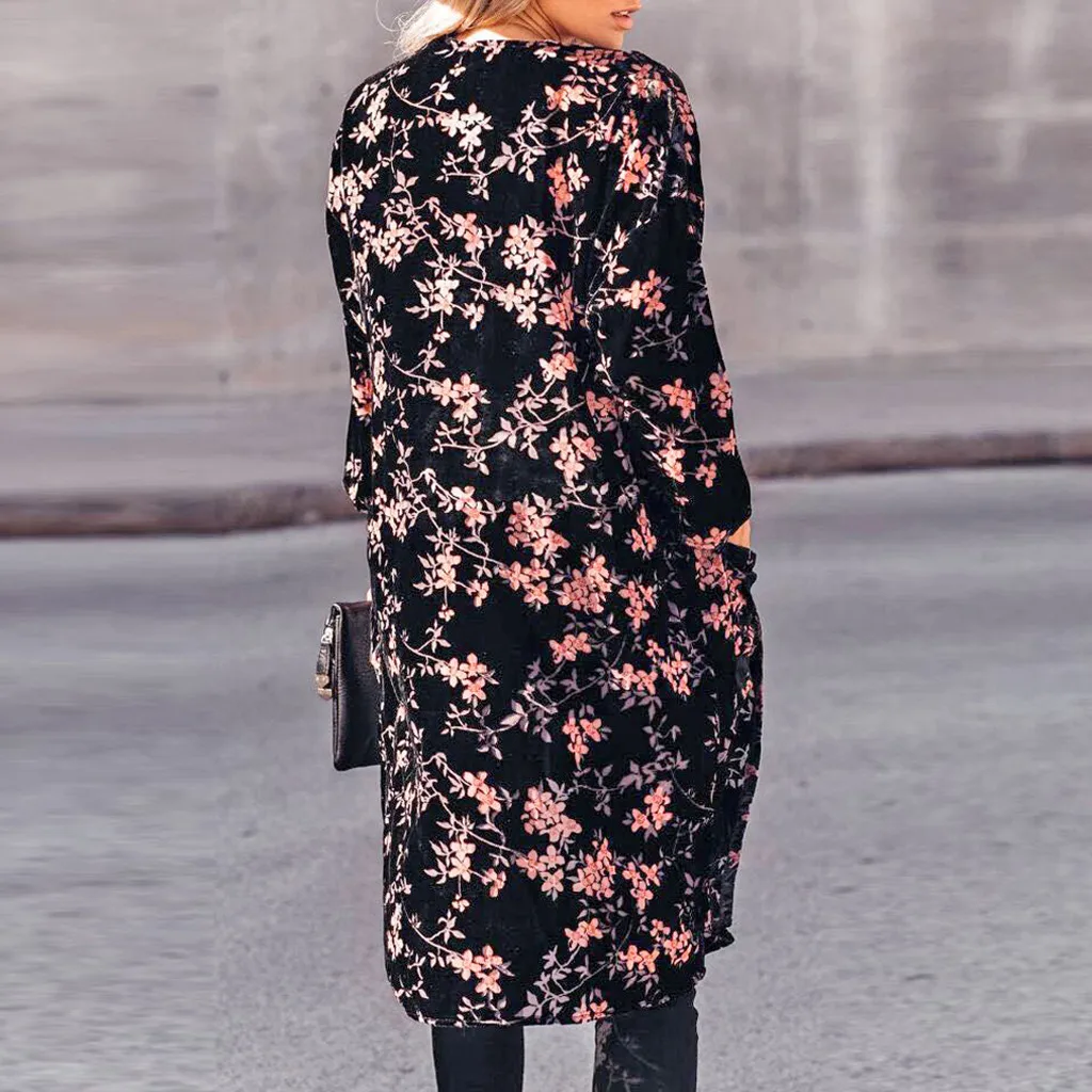 Женское повседневное винтажное кимоно кардиган длинное шифоновое с вязаным