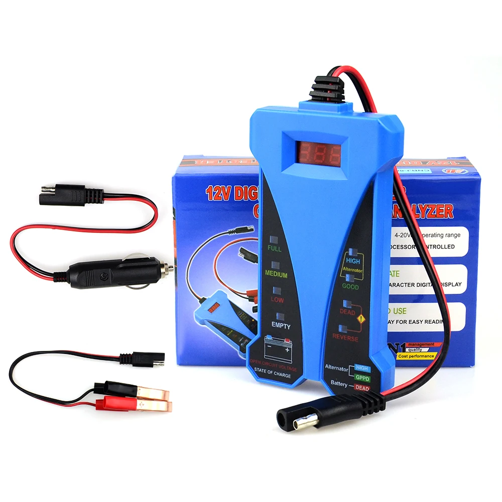 Новинка 2019 Умный Цифровой Тестер Аккумуляторов светодиодный дисплей вольтметр 12