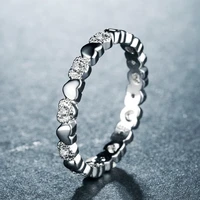 huitan full heart round middle finger rings surprise birthday gift for besties silver plated available simple knuckle rings
