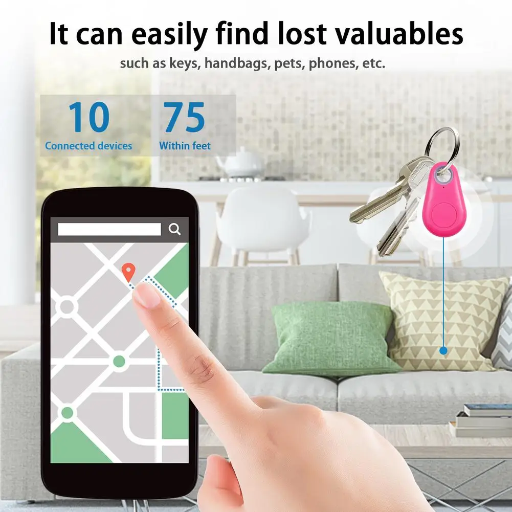 Mini Fashion Smart Dog Pets Bluetooth 4.0 GPS Tracker Anti-lost Alarm Tag Wireless Child Bag Wallet Key Finder Locator