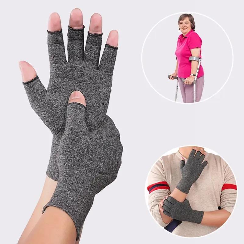 

Women Men Arthritis Compression Gloves Fingerless Joint Pain Relief Rheumatoid Osteoarthritis Hand Wrist Support Therapy