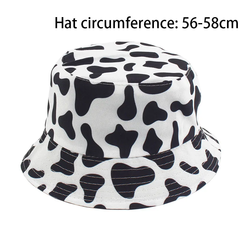 Панама с принтом молочной коровы для мужчин и женщин хлопковая Складная уличная