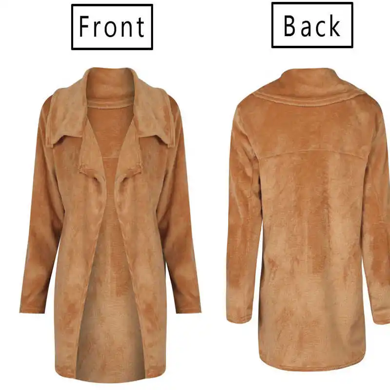 

Fashion Ladies Bear Parka Teddy Fit Faux Loose Cardigan Womens Fur Coat Jacket