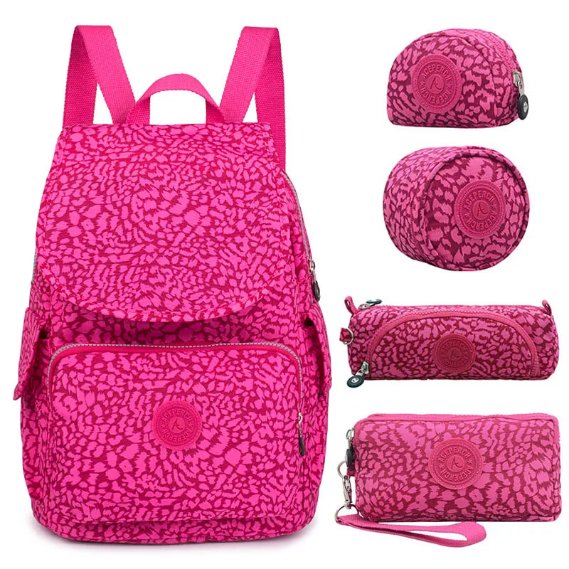 5 pieces Leopard Повседневный рюкзак ACEPERCH женский школьный рюкзак для девочки подростка для ноутбука Mochila Feminina - Цвет: 5 pieces Leopard