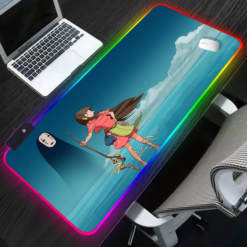 

RGB Mouse pad gamer carpet notbook computer mousepad Spirited Away gaming mouse pads gamer keyboard mouse mat laptop mouse pad