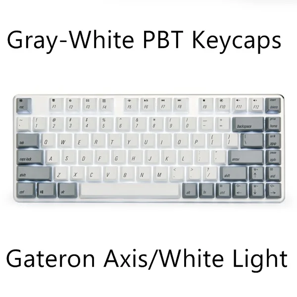 Gray White PBT Все новые Magicforce 82 ключ USB проводной с подсветкой эргономичная Механическая игровая клавиатура Gateron/Cherry переключатели; Ice-Blue подсветка - Цвет: Gray White PBT