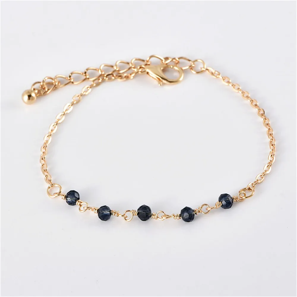 Браслет женский многослойный с цветными камнями Ювелирное Украшение в стиле