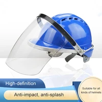 safety helmet face screen transparent electric welding polished anti splash full face protection hard hat spraying mowing work