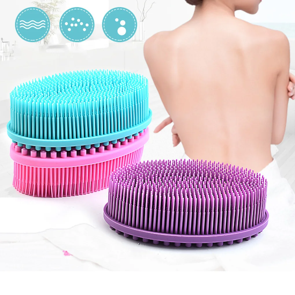 

1pc Soft Silicone Body Brush Wash Bath Shower Exfoliating Skin Fit For Baby Bath Shampoo Facial Massage Brush