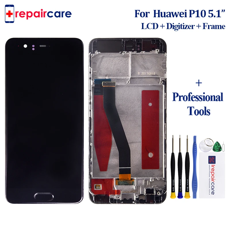 

Есть видео с рамкой 5,1 "LCD для Huawei P10 LCD дисплей сенсорный экран дигитайзер сборка с рамкой Замена VTR-L09