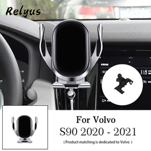 Car Wireless Charger Car Mobile Phone Holder Air Vent Mounts Gps Stand Bracket For Volvo S90 2020 2021 Auto Accessories