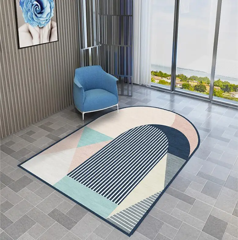 Goede Ins Woonkamer Badkamer Tapijt Nordic Onregelmatige Geometrische Tapijten Creatieve Slaapkamer Bed Deken Deken Moderne Yoga Teppich Mat
