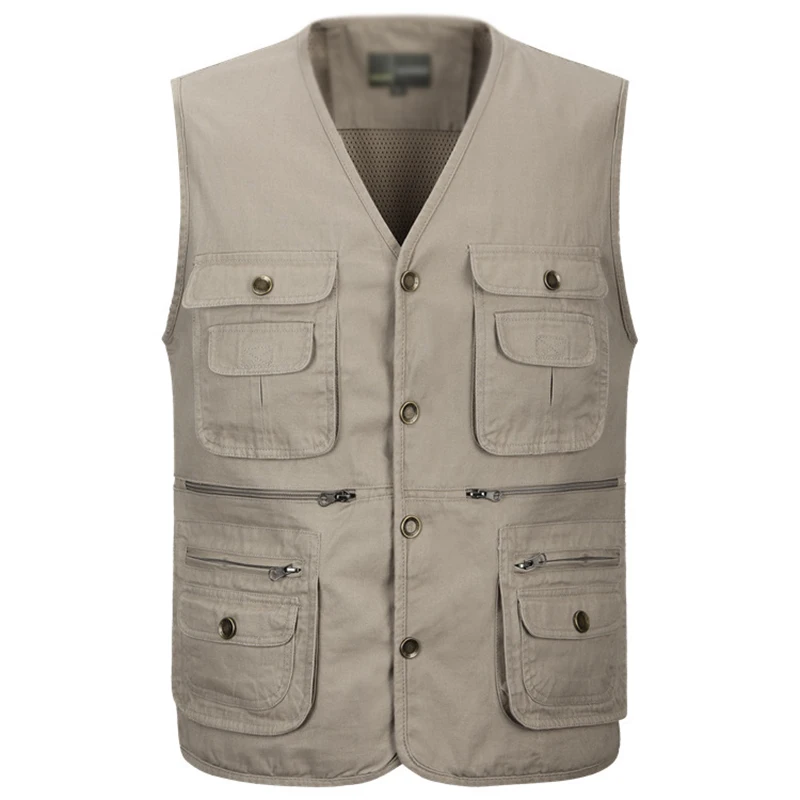 

Новый Повседневный хлопковый мягкий уличный жилет для фотографа с несколькими карманами жилет для рыбалки большой размер XL-5XL