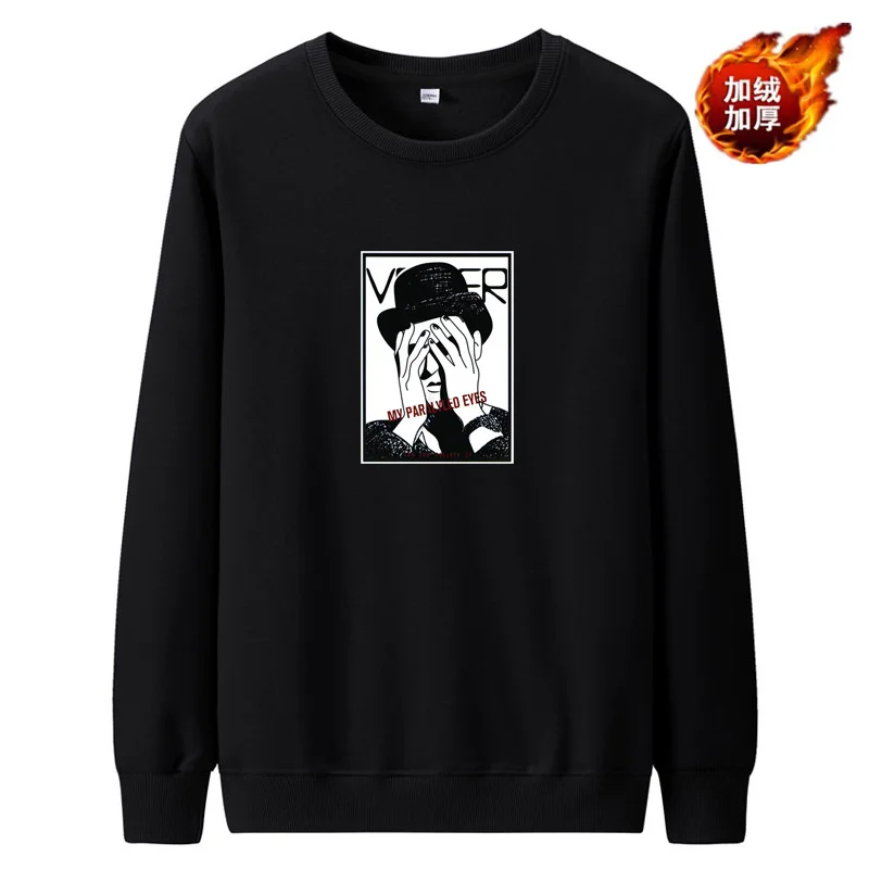 

Men's Cotton Fleece Padded Pullover Sweater Korean Autumn and Winter Sweater Round Neck Loose Sweat shirt new Top