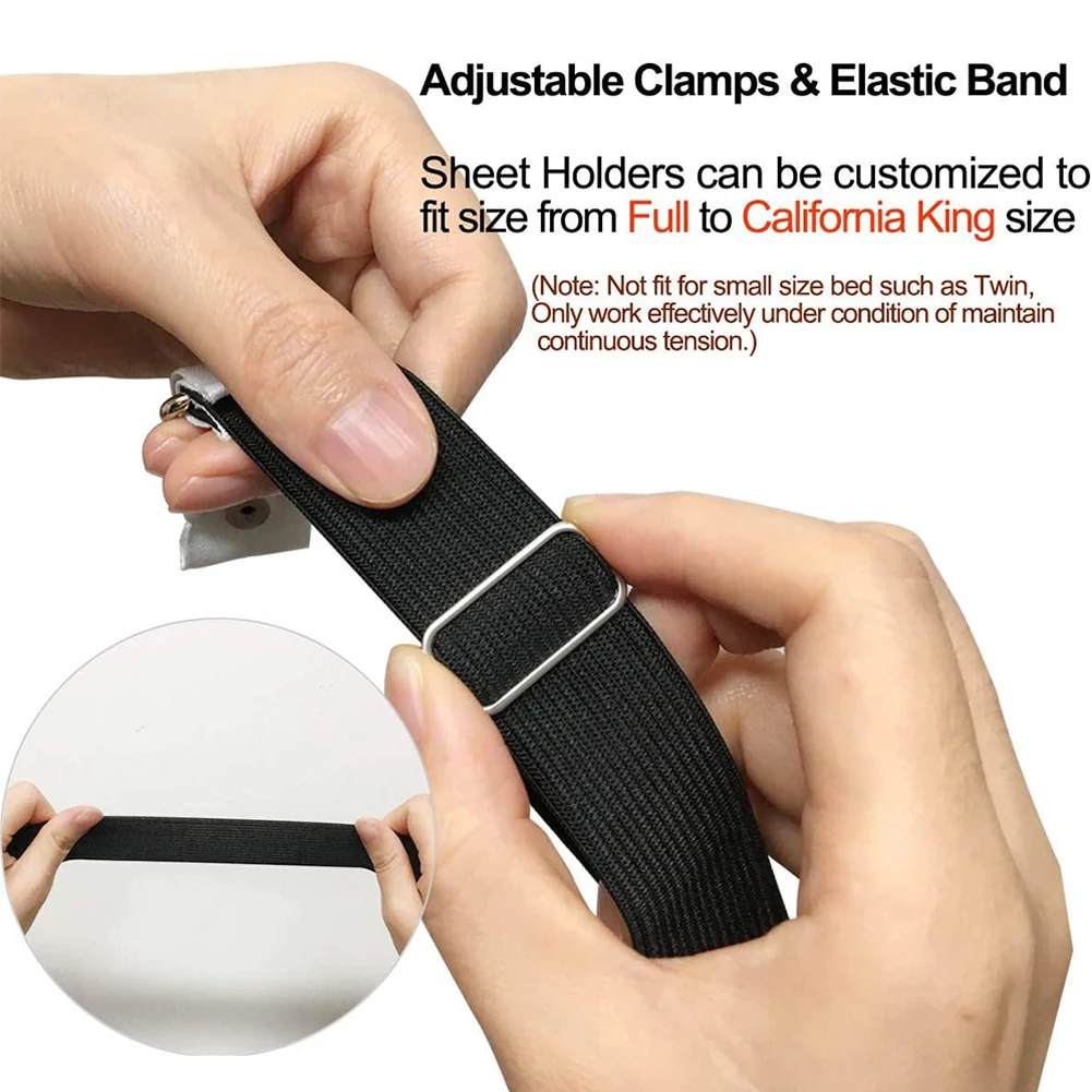 

4pcs Elastic Bed Sheet Grippers Double Head Clips Gripper Holder Suspender Bed Sheet Fasteners Home Textiles Organize Gadgets