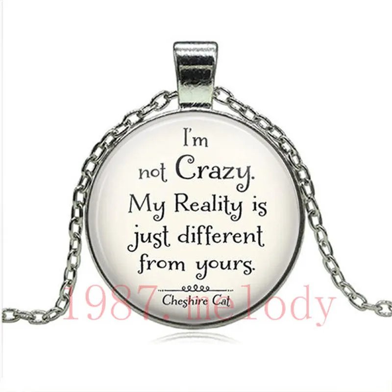 Я не сумасшедшая другая креативная винтажная кабошон с фото стеклянная цепочка