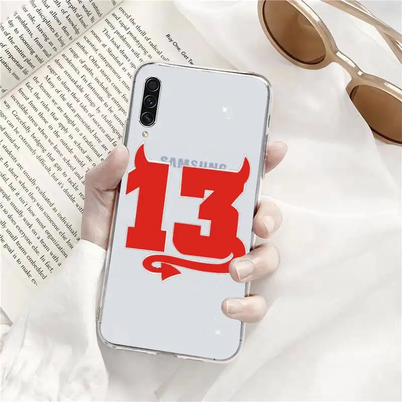

Number 13 Lucky Multi Phone Case Transparent for Samsung s9 s10 s20 Huawei honor P20 P30 P40 xiaomi note mi 8 9 pro lite plus