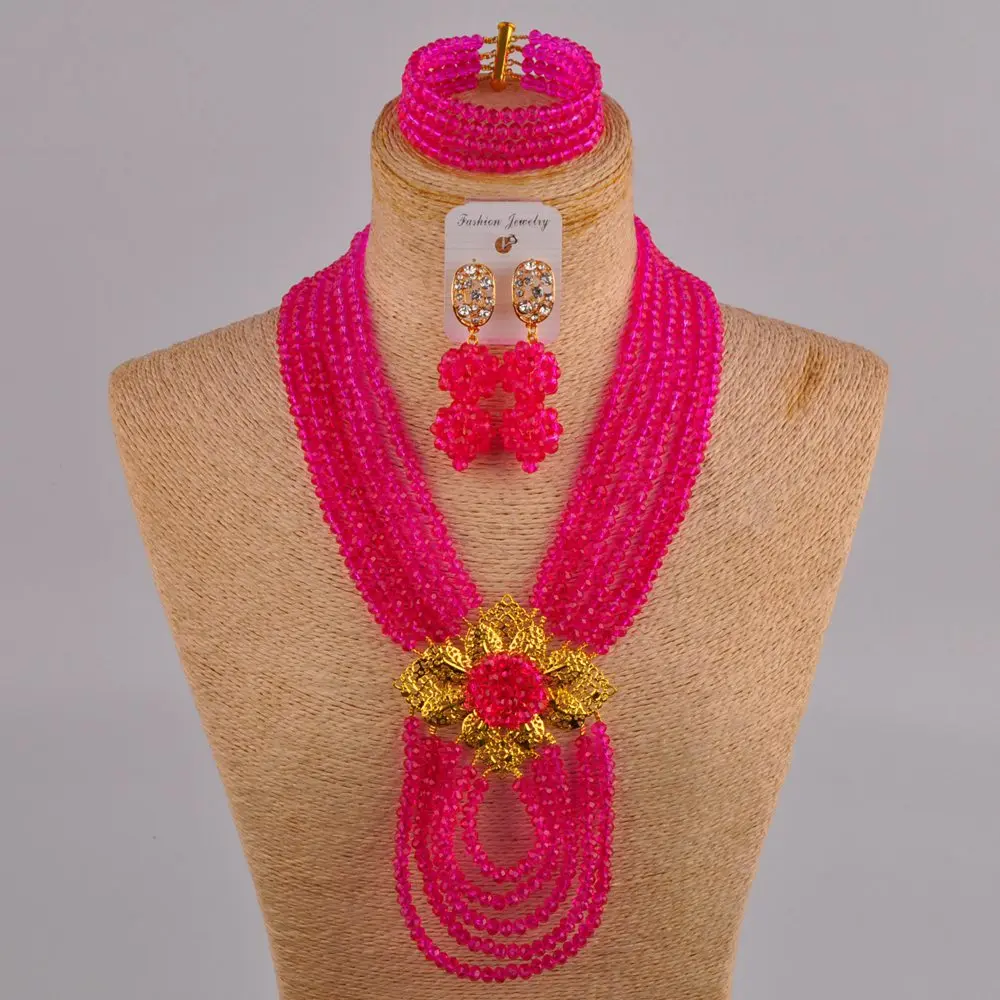 Черные нигерийские Свадебные африканские бусины Ювелирный Набор Кристалл