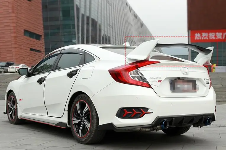 Для civic СЕДАН спойлер 2016 2019 TYPE R Civic ABS Материал заднего крыла Цвет задний для Honda