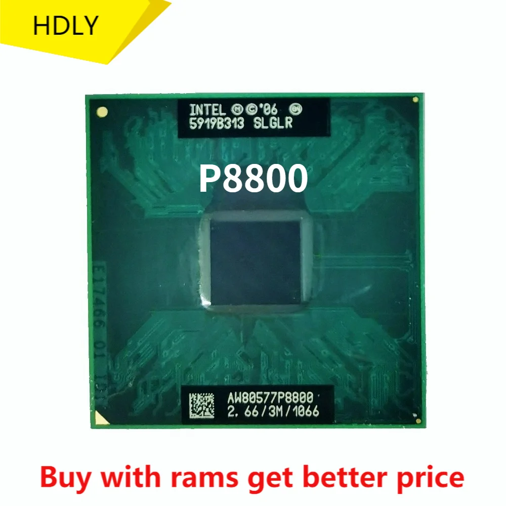 Core 2 Duo Mobile P8800 SLGLR 6 ГГц двухъядерный двухпоточный процессор 3 Мб 25 Вт Разъем P |